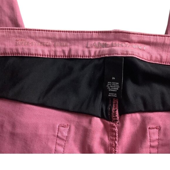 Lane Bryant Womens Super Stretch Ankle Skinny Jeans Size 26 Pink Rolled Hem - Picture 4 of 16